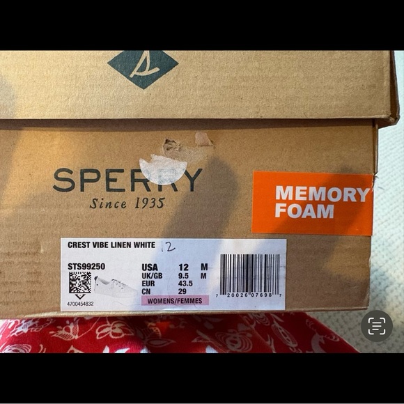 NEW Sperry Crest Vibe Linen Sneaker off white woman 12 shoes slip on canvas boat - Picture 3 of 8
